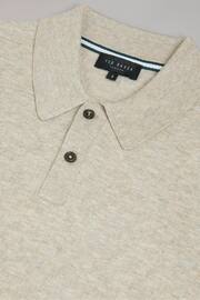 Ted Baker Natural Morar Stitch Knitted Polo Shirt - Image 5 of 6
