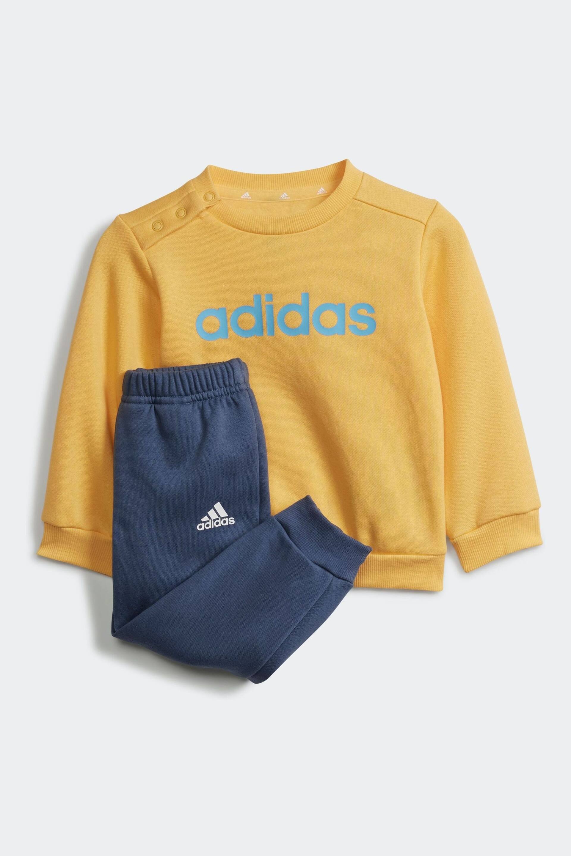 adidas Yellow/Blue Sportswear Essentials Lineage Joggers Set - Image 1 of 6