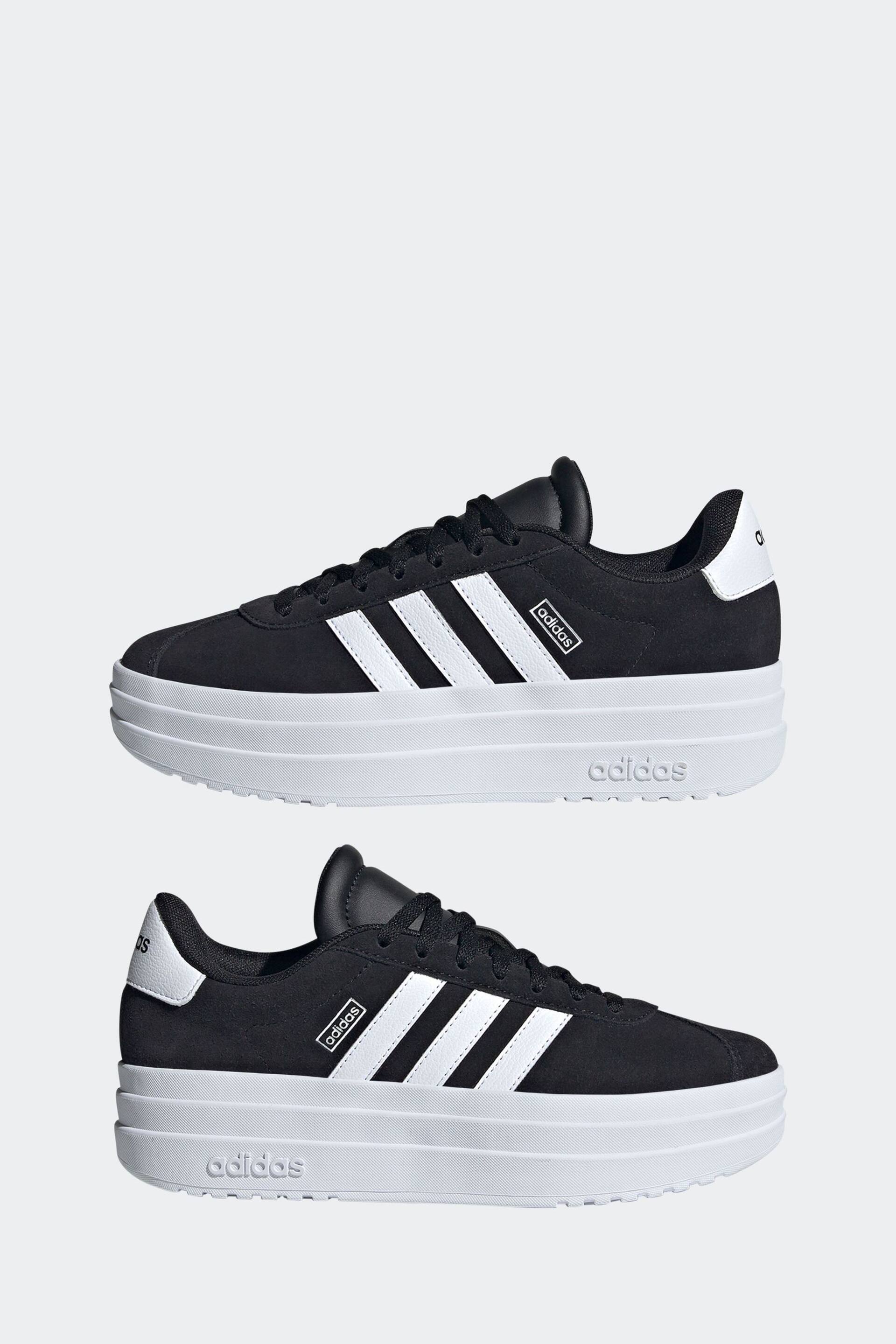 adidas Black/White Kids VL Court Bold Trainers - Image 7 of 12