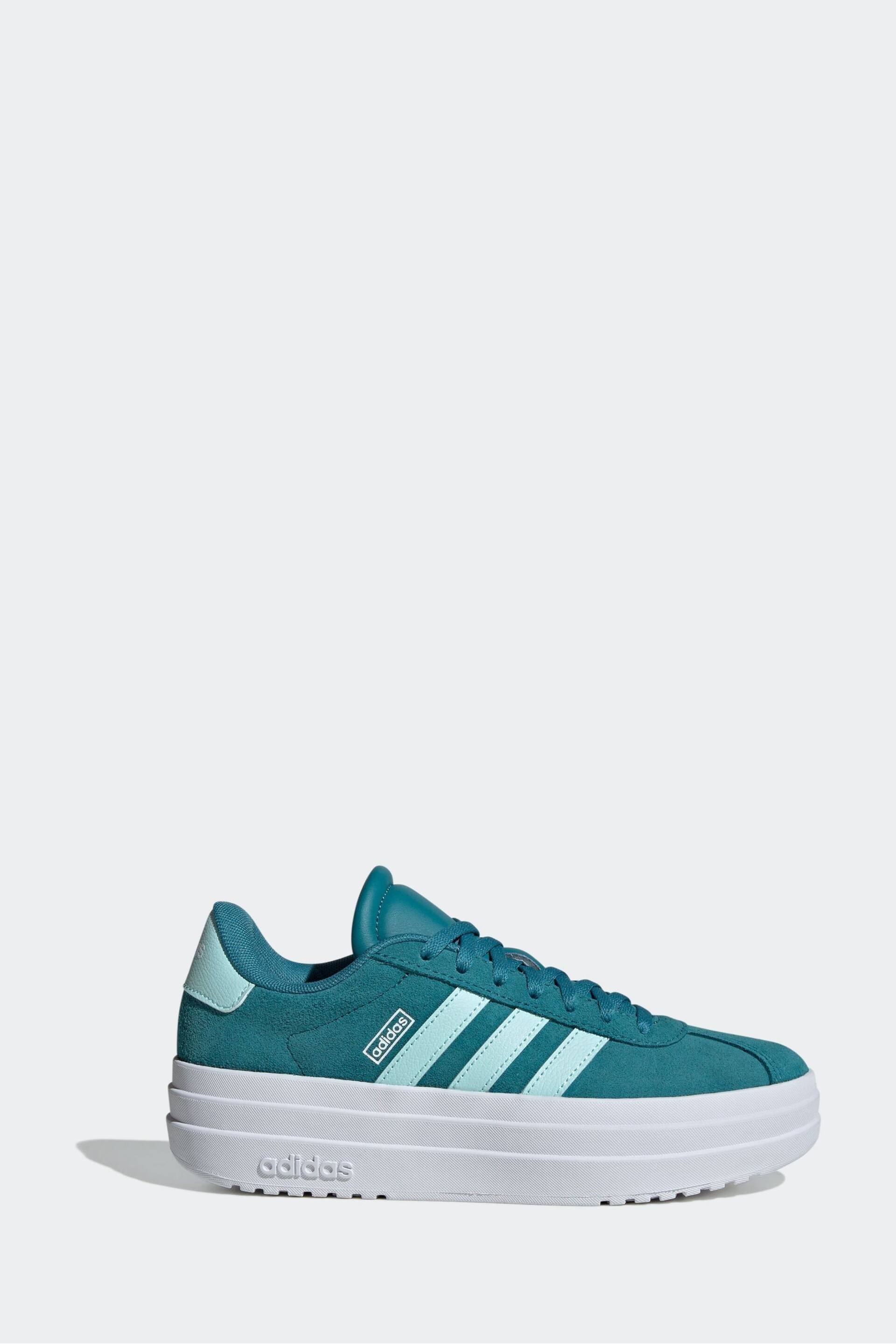adidas Blue/White Kids VL Court Bold Trainers - Image 3 of 13