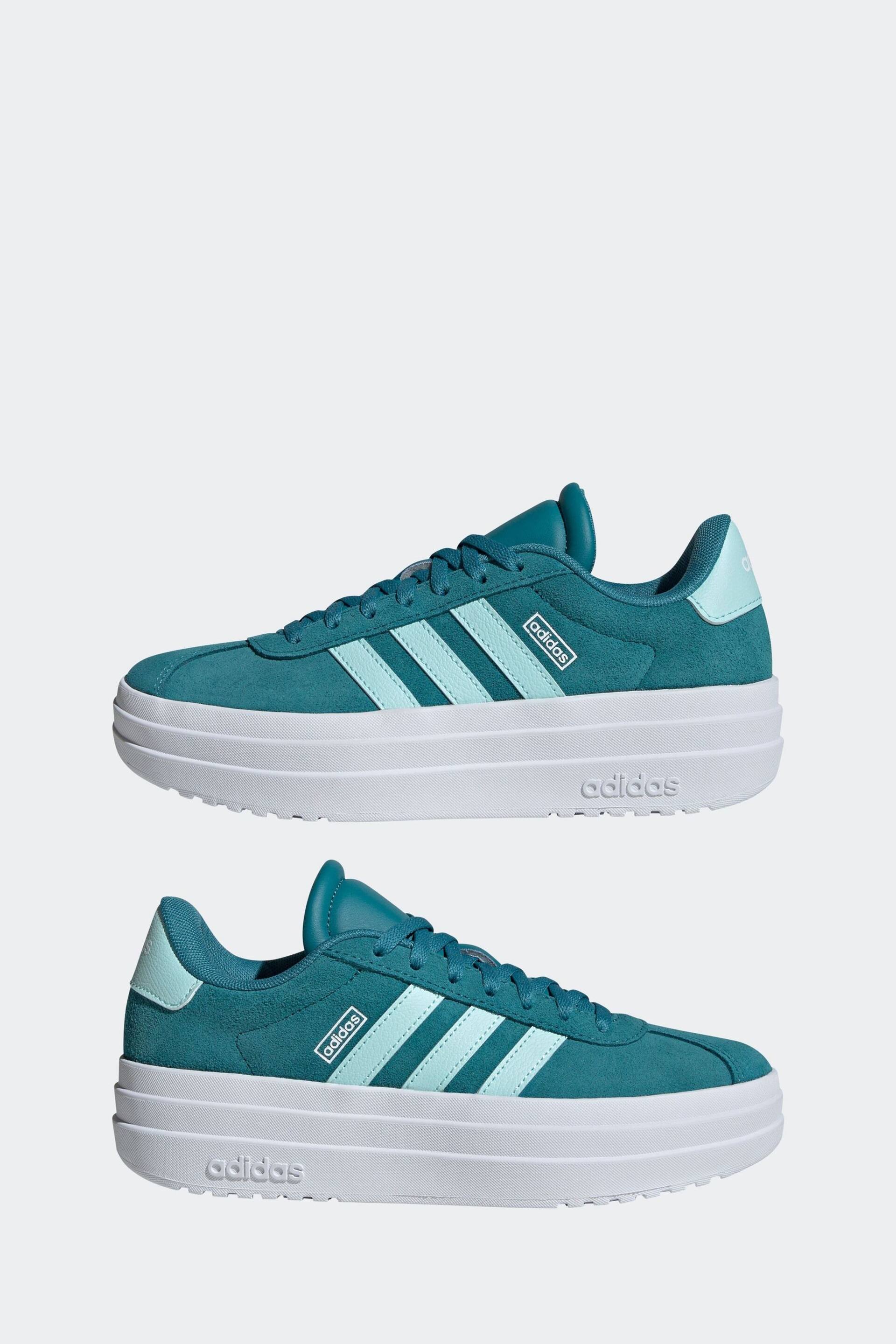 adidas Blue/White Kids VL Court Bold Trainers - Image 7 of 13