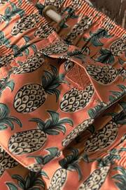 Rust Orange Pineapple Relaxed Fit Printed Swim Shorts - Image 11 of 11