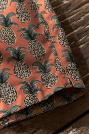 Rust Orange Pineapple Relaxed Fit Printed Swim Shorts - Image 9 of 11