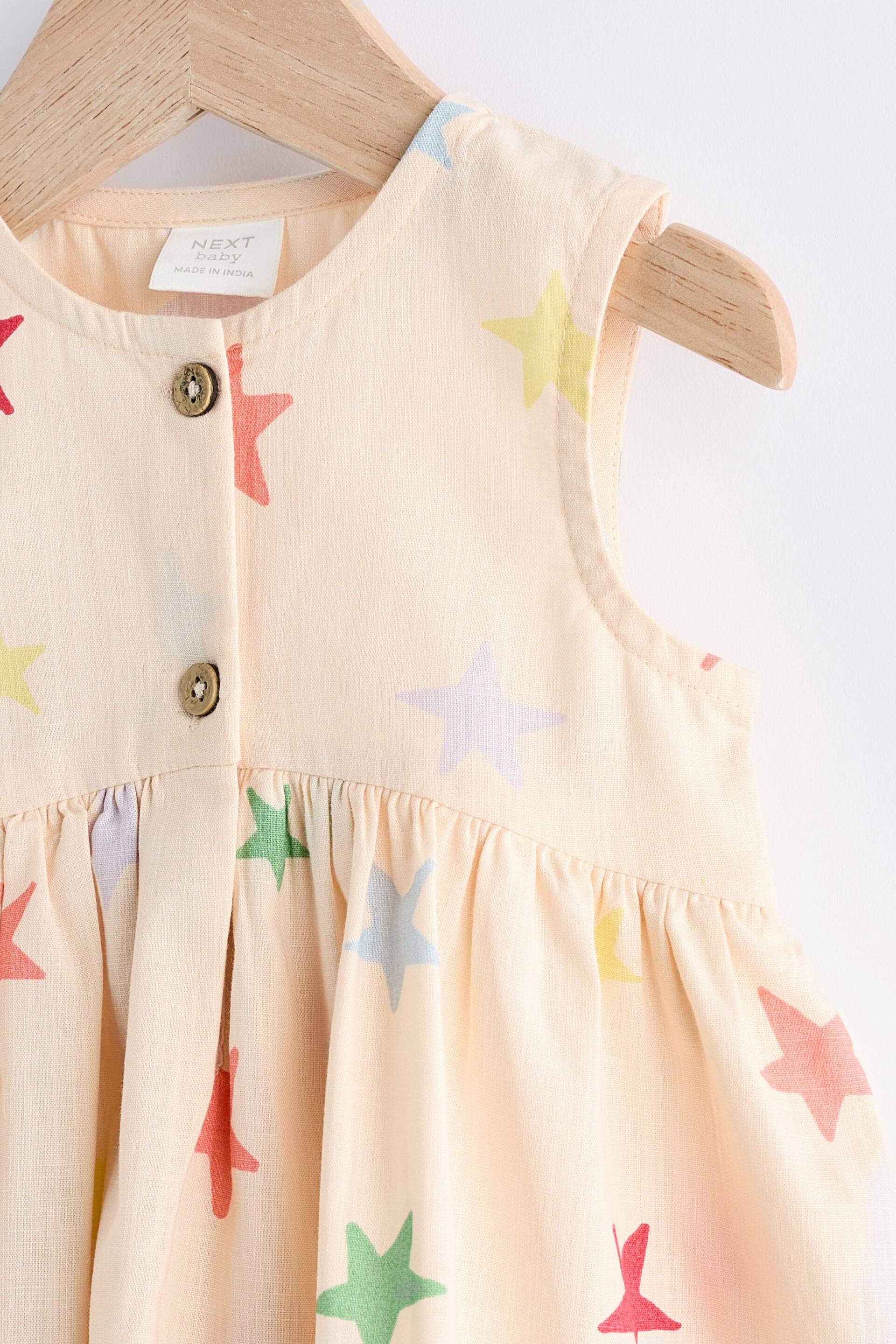 Cream/Multi Star Print Baby Integral Knickers Dress (0mths-2yrs) - Image 3 of 6