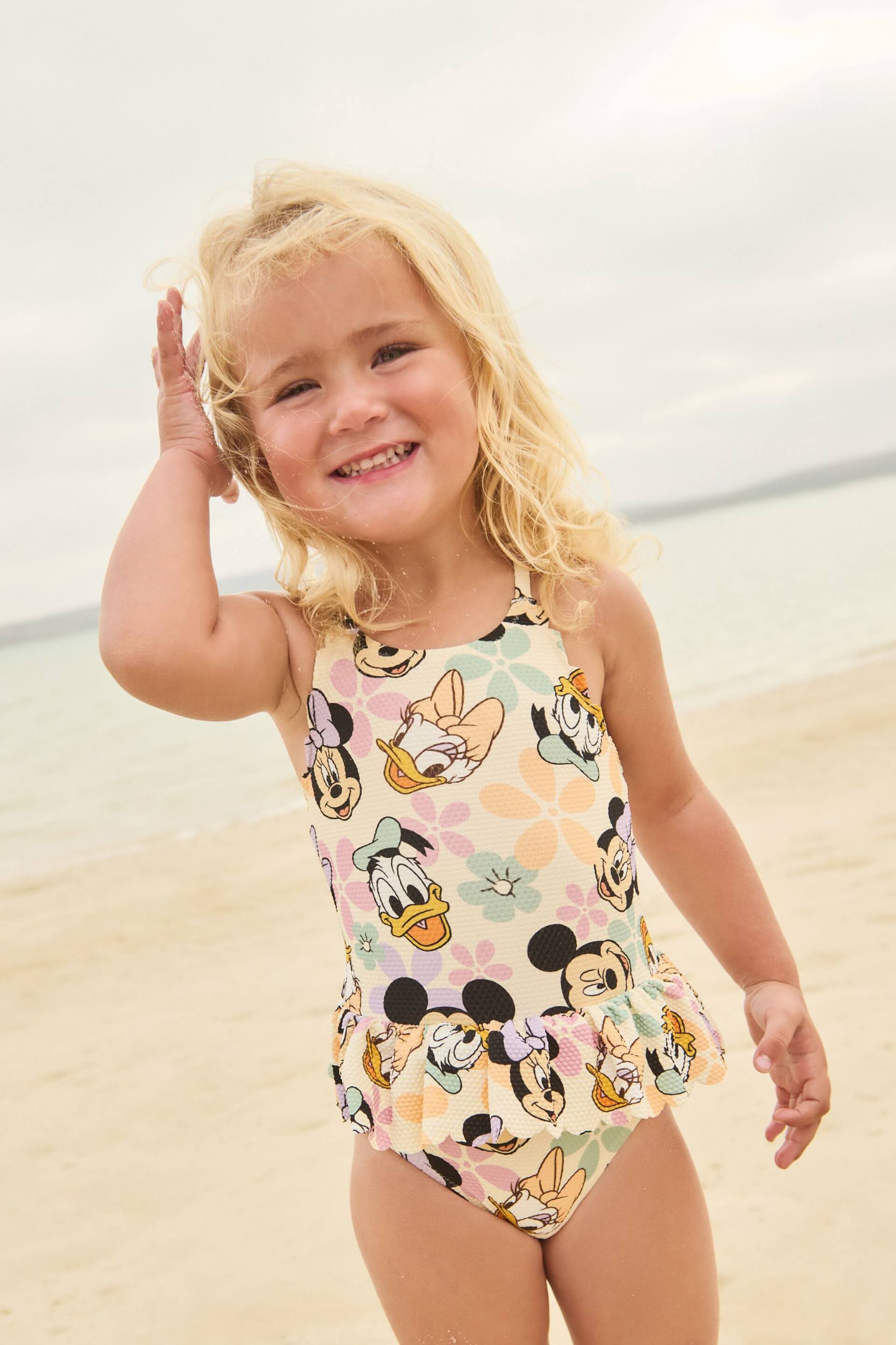 Pink Minnie Mouse Frill Swimsuit (3mths-10yrs) - Image 1 of 7