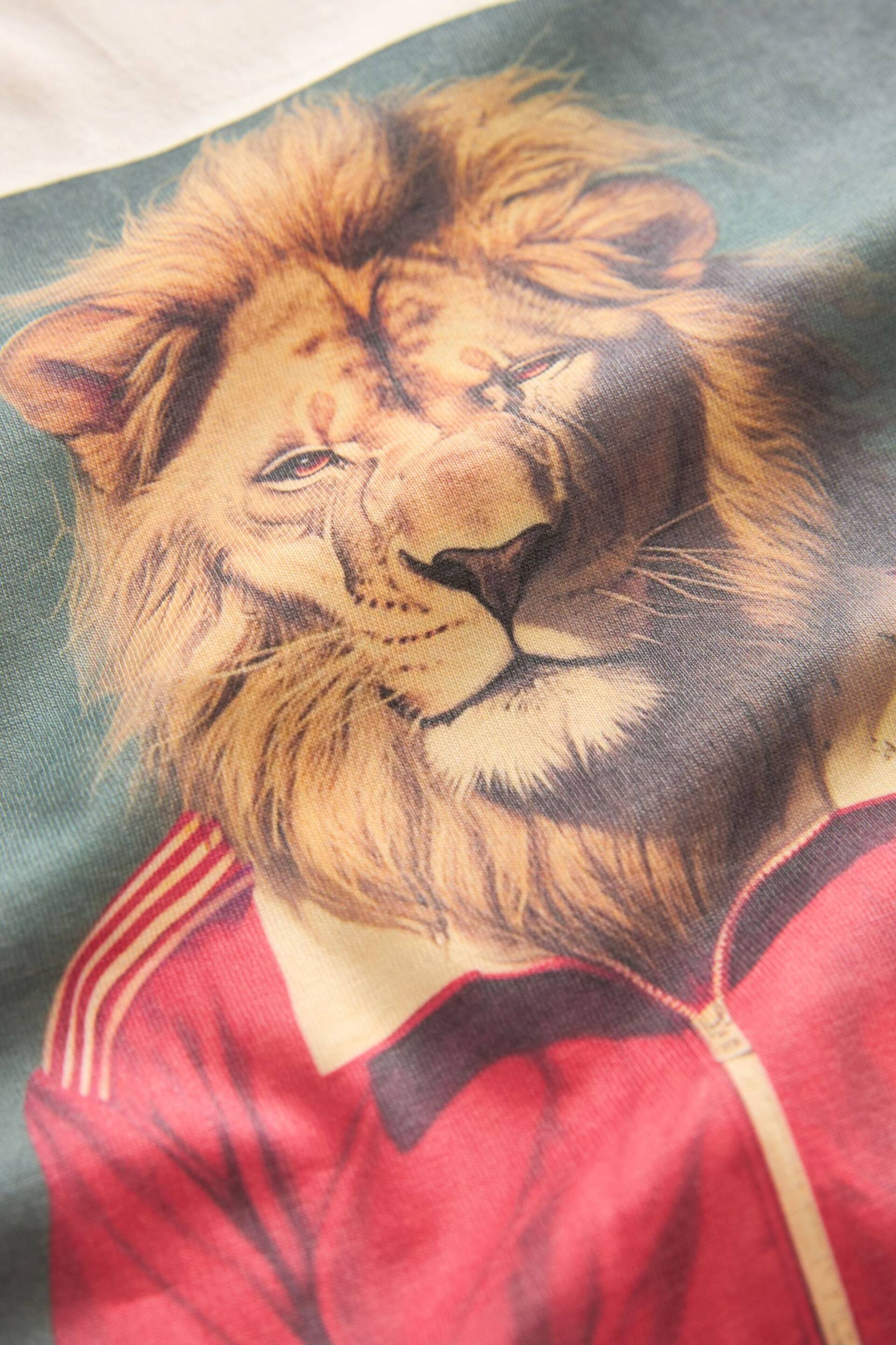 Stone Football Lion Short Sleeve Graphic T-Shirt (3-16yrs) - Image 3 of 3