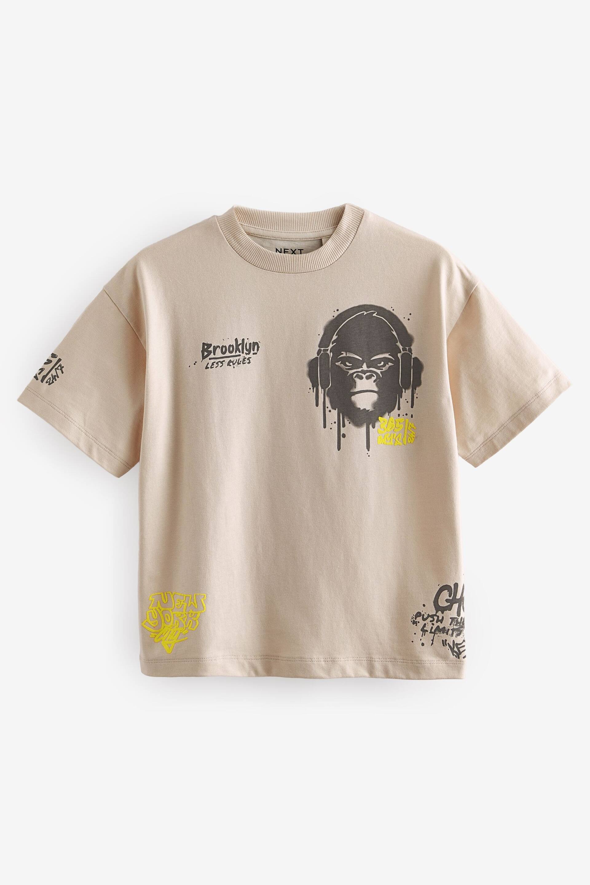 Stone Gorilla Graffiti Relaxed Fit Short Sleeve Graphic T-Shirt (3-16yrs) - Image 1 of 4