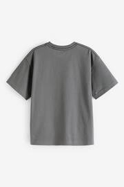 Grey Embroidery Oversized Fit Short Sleeve Graphic T-Shirt (3-16yrs) - Image 2 of 3
