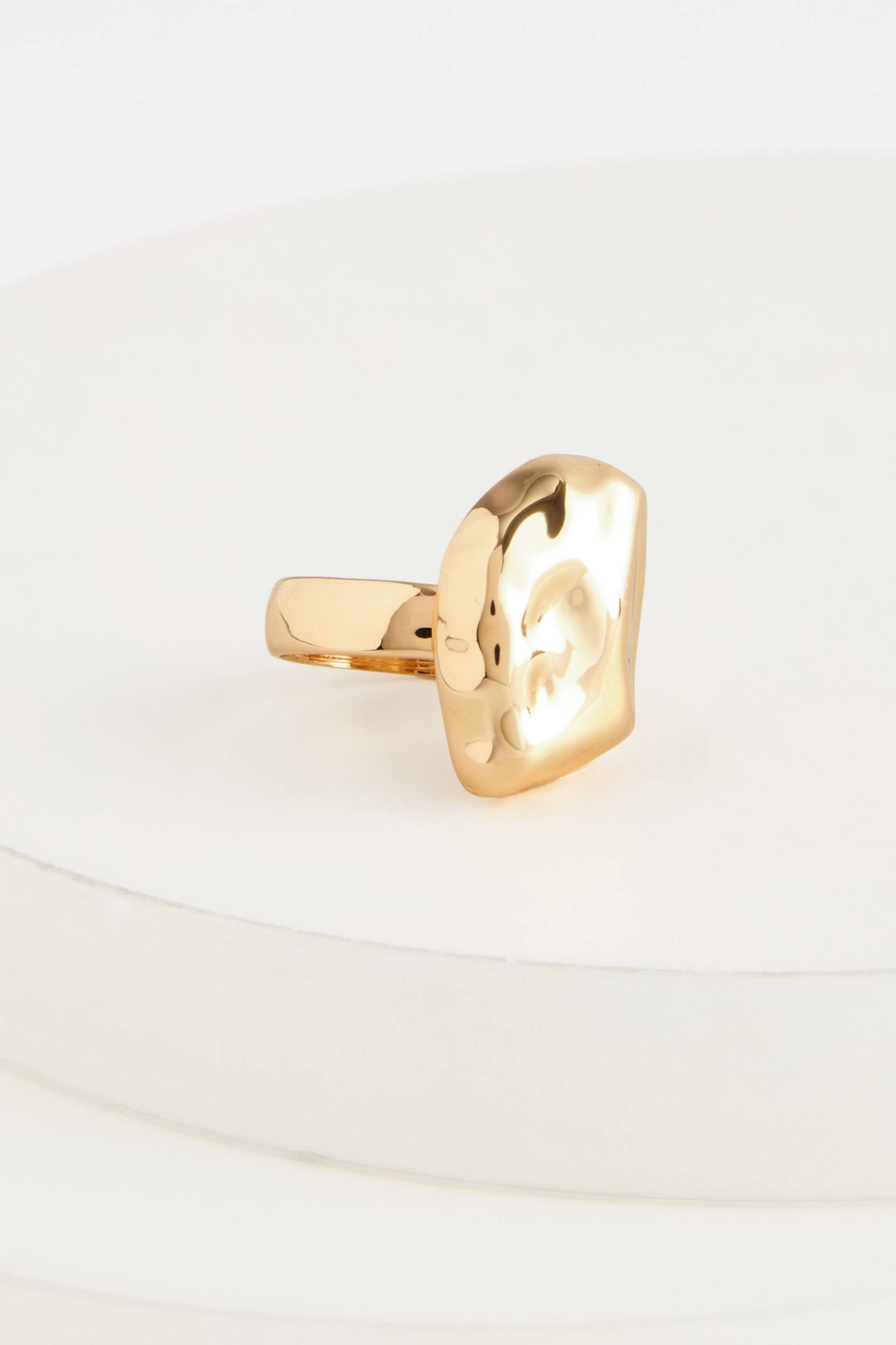 Gold Tone Pebble Statement Ring - Image 5 of 5