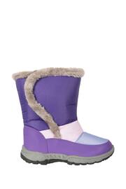 Mountain Warehouse Purple Caribou Kids Faux Fur Trim Sherpa Lined Snow Boots - Image 1 of 6