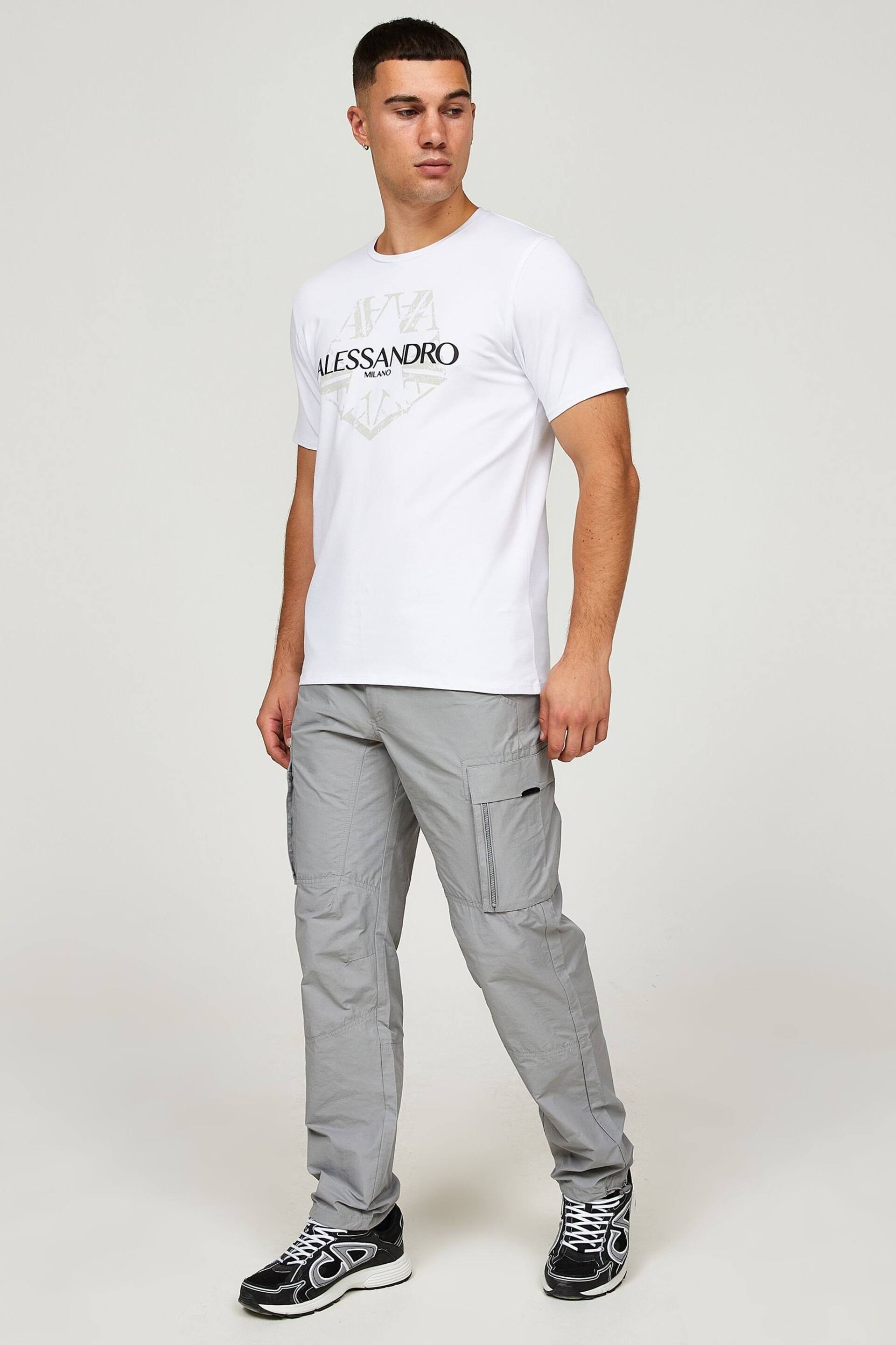 Alessandro Zavetti Grey Lodetti Cargo Trousers - Image 1 of 7