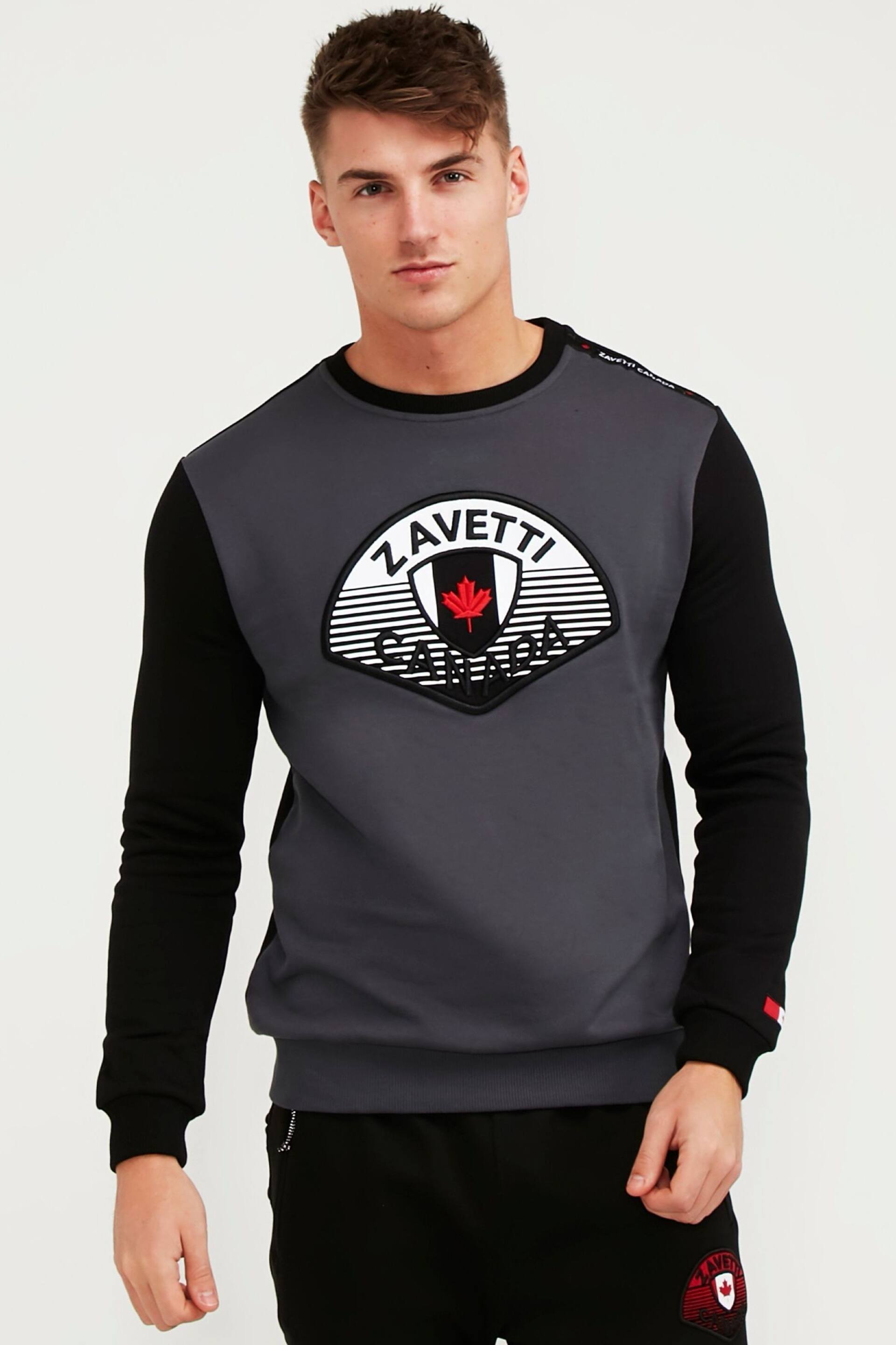 Zavetti Canada Botticini Two Tone Black Sweater - Image 1 of 5