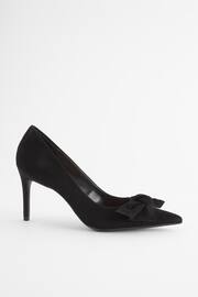 Black Forever Comfort® Leather Bow Mid Court Shoes - Image 4 of 7