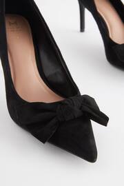 Black Forever Comfort® Leather Bow Mid Court Shoes - Image 5 of 7
