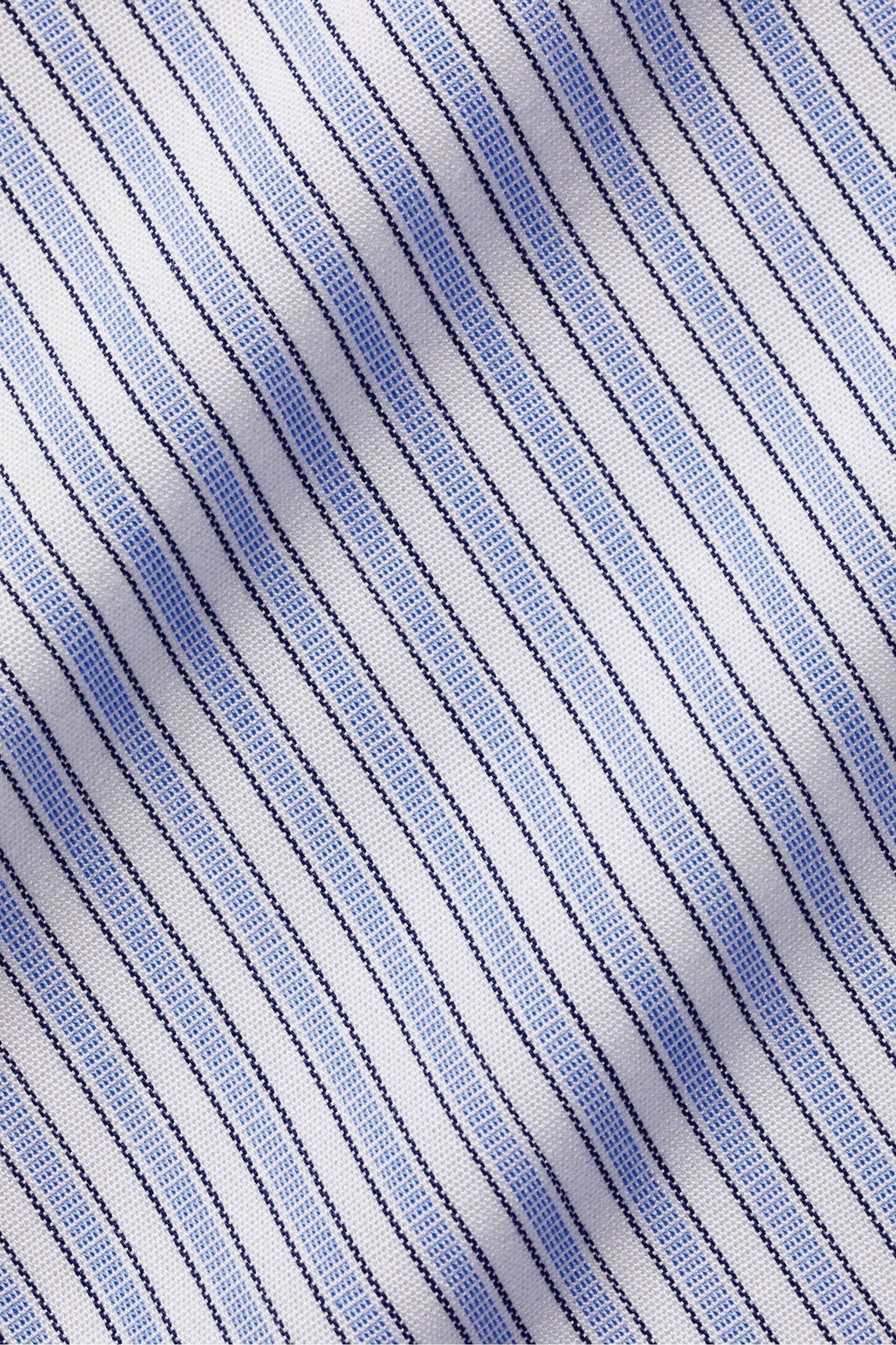 Charles Tyrwhitt Blue Winchester Guard Stripe Non-iron Poplin CA Shirt - Image 6 of 6