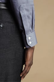 Charles Tyrwhitt Blue Non-iron Puppytooth Cutaway Slim Fit Shirt - Image 3 of 4