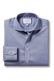 Charles Tyrwhitt Blue Non-iron Puppytooth Cutaway Slim Fit Shirt - Image 4 of 4
