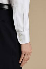 Charles Tyrwhitt White Slim Fit Cutaway Non-iron Herringbone Shirt - Image 3 of 4