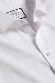Charles Tyrwhitt White Slim Fit Cutaway Non-iron Herringbone Shirt - Image 4 of 4