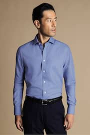Charles Tyrwhitt Blue Non-iron Mayfair Weave Cutaway Slim Fit Shirt - Image 1 of 5