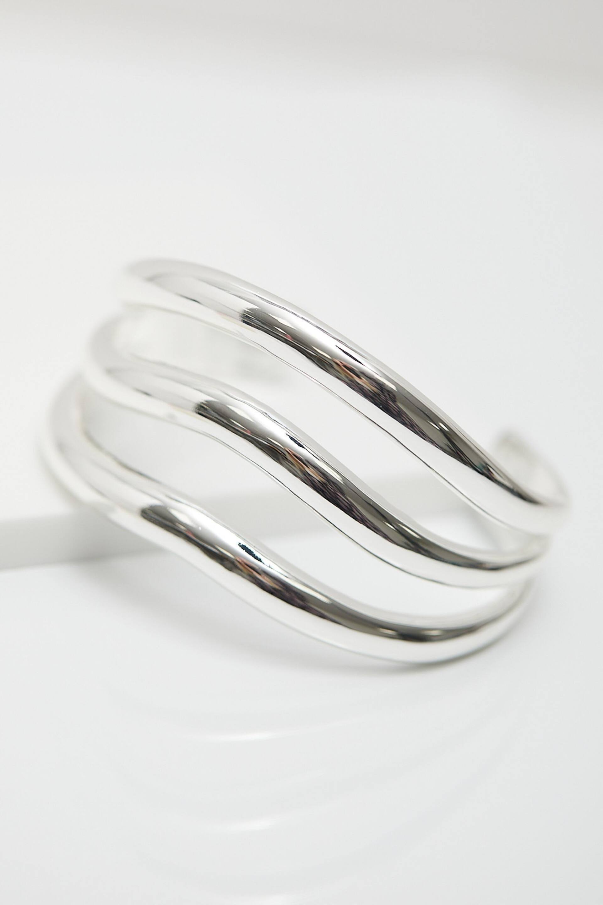 Jon Richard Silver Triple Cuff Bracelet - Image 2 of 3