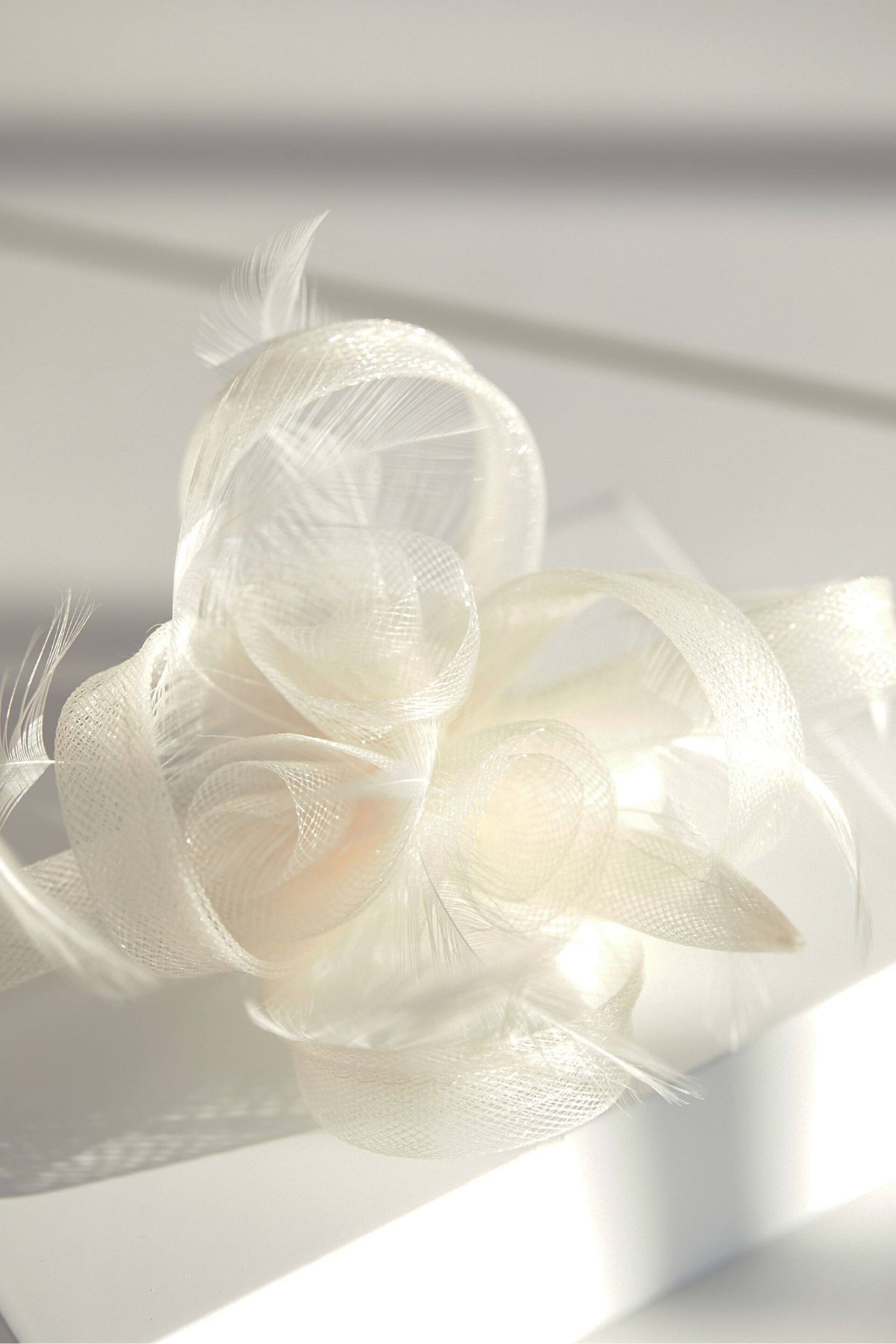 Jon Richard Cream Small Feather Fascinator Clip - Image 2 of 3