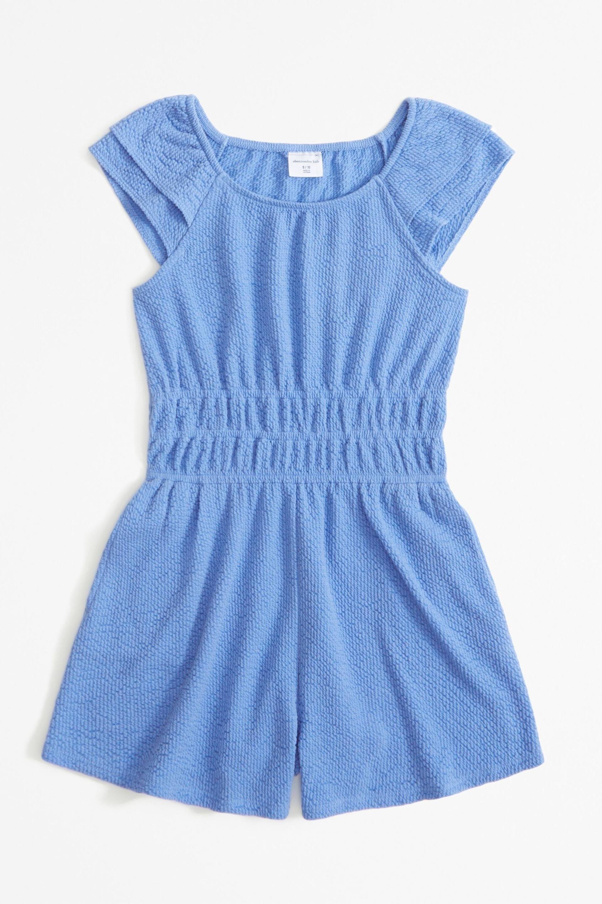 Abercrombie & Fitch Blue Textured Knit Jumpsuit - Image 1 of 2