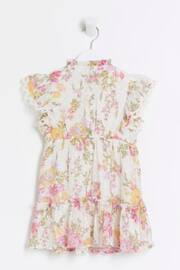 River Island Pink Mini Girls Floral Chiffon Dress - Image 2 of 4