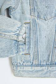 River Island Blue Girls Diamonte Placement Denim Jacket - Image 3 of 4