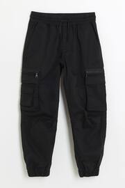 River Island Black Boys Tech Cargo Trousers - Image 1 of 3