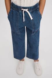 Reiss Blue Marloe Senior Drawstring Waist Straight Leg Jeans - Image 1 of 4