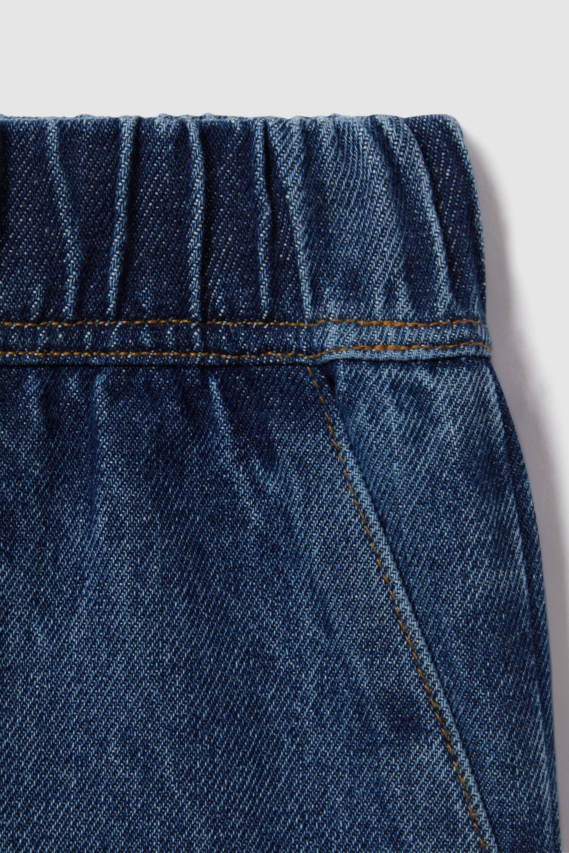 Reiss Blue Marloe Senior Drawstring Waist Straight Leg Jeans - Image 4 of 4