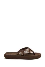 Rocket Dog Spotlight Olney Sequin Fabric Brown Sandals - Image 1 of 7