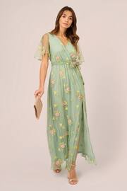 Adrianna Papell Green Embroidered Maxi Dress - Image 3 of 7
