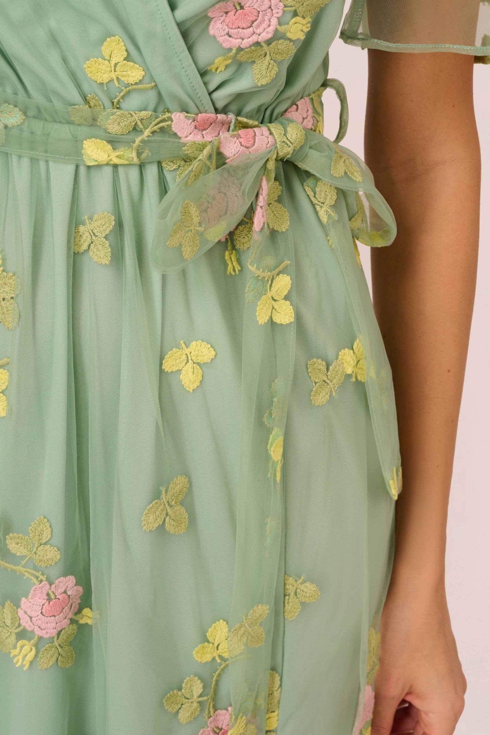 Adrianna Papell Green Embroidered Maxi Dress - Image 4 of 7