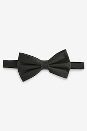 Black Textured Silk Bow Tie - Image 1 of 4