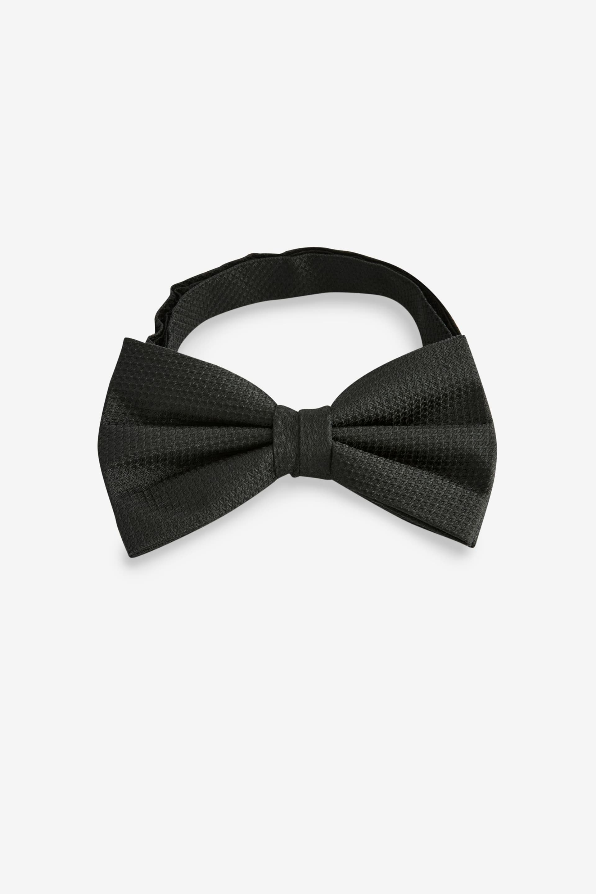Black Textured Silk Bow Tie - Image 3 of 4