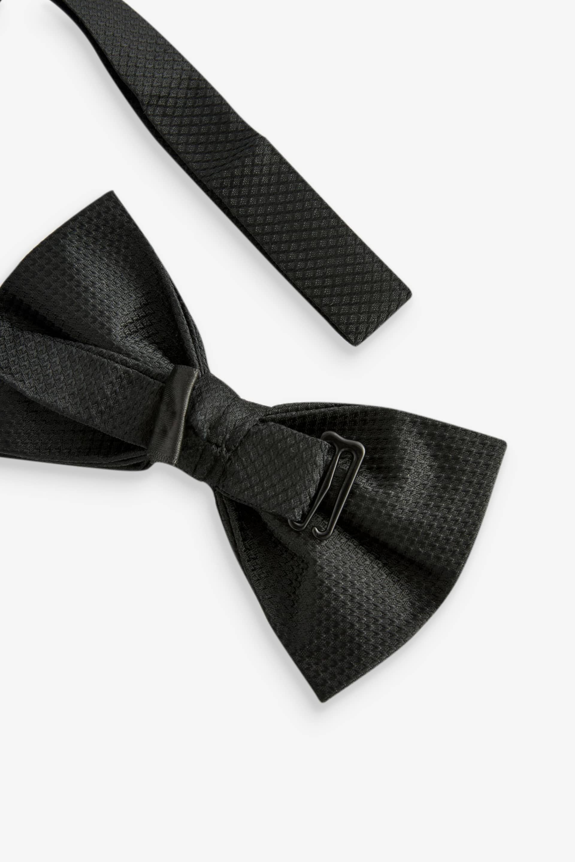 Black Textured Silk Bow Tie - Image 4 of 4