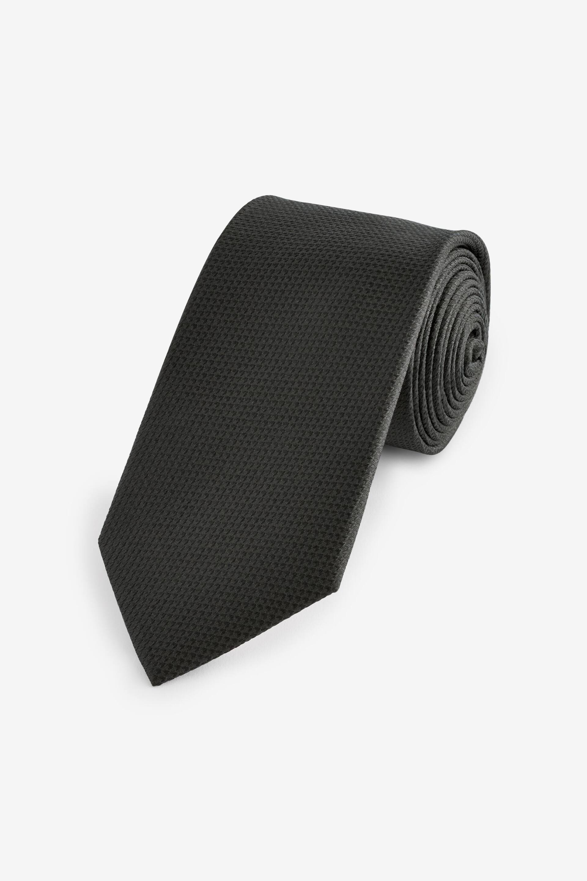 Black Textured Silk Tie - Image 1 of 3