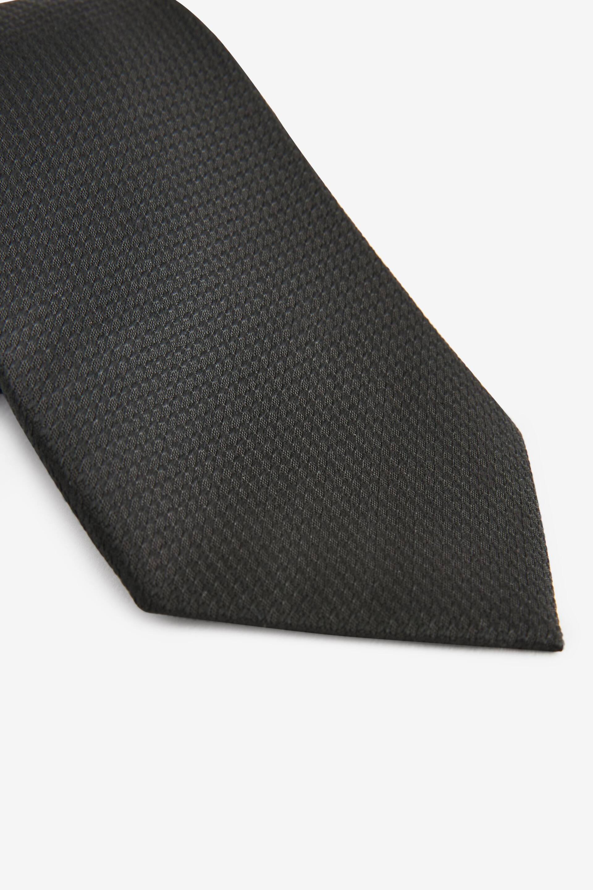 Black Textured Silk Tie - Image 2 of 3