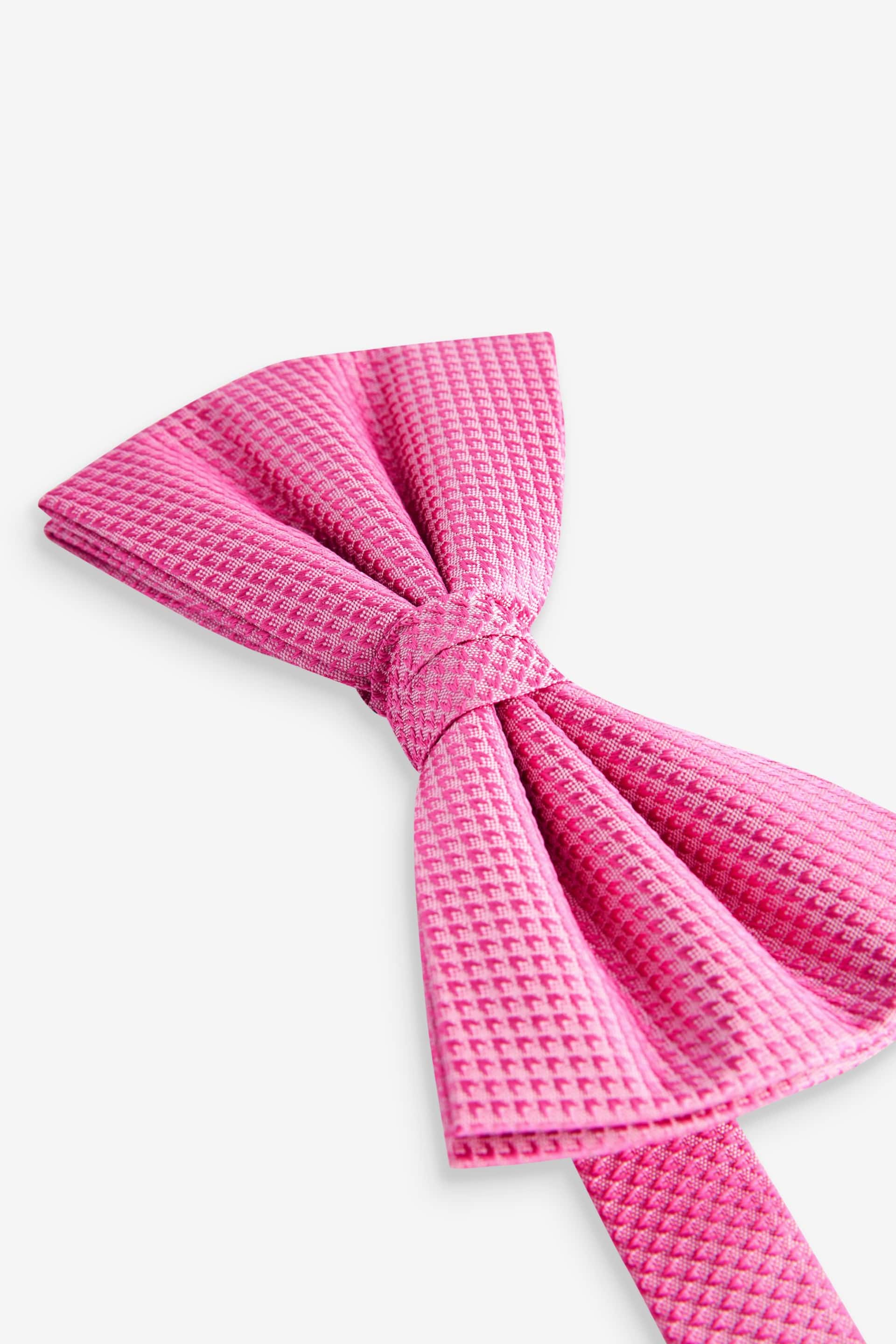 Fuchsia Pink Textured Silk Bow Tie - Image 2 of 4