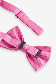 Fuchsia Pink Textured Silk Bow Tie - Image 4 of 4