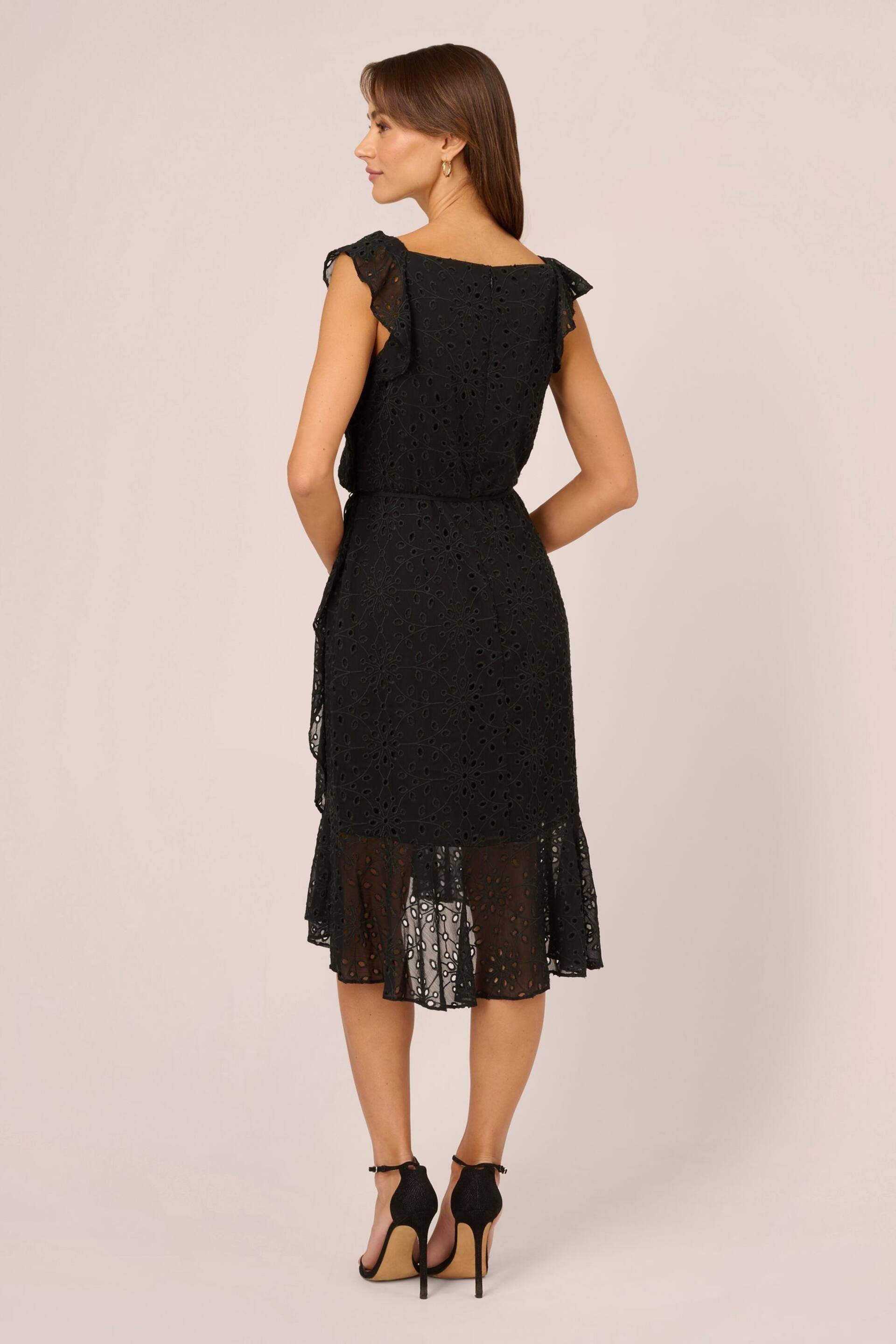 Adrianna Papell Ruffle Midi Black Dress - Image 2 of 7