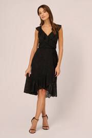 Adrianna Papell Ruffle Midi Black Dress - Image 3 of 7