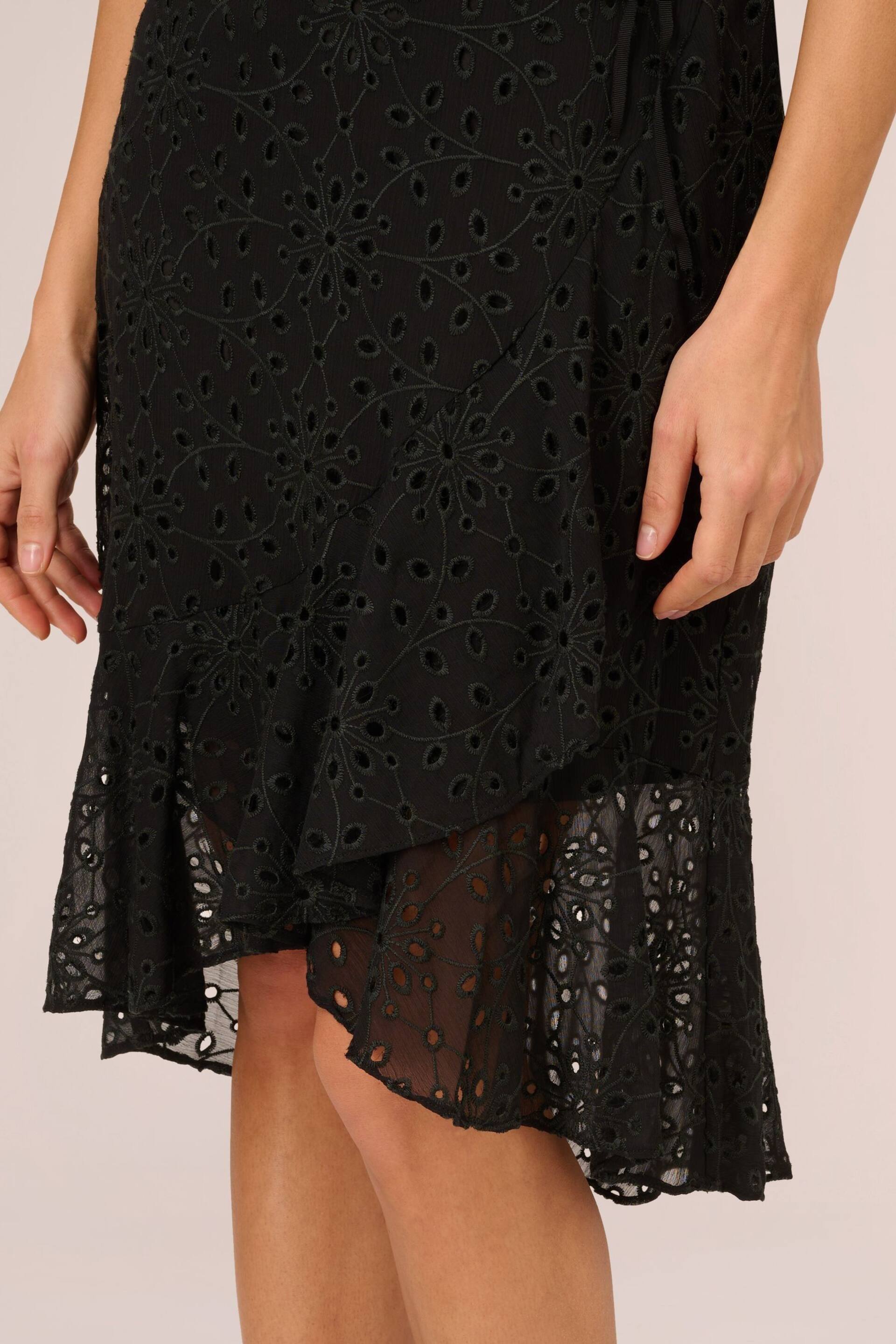 Adrianna Papell Ruffle Midi Black Dress - Image 5 of 7