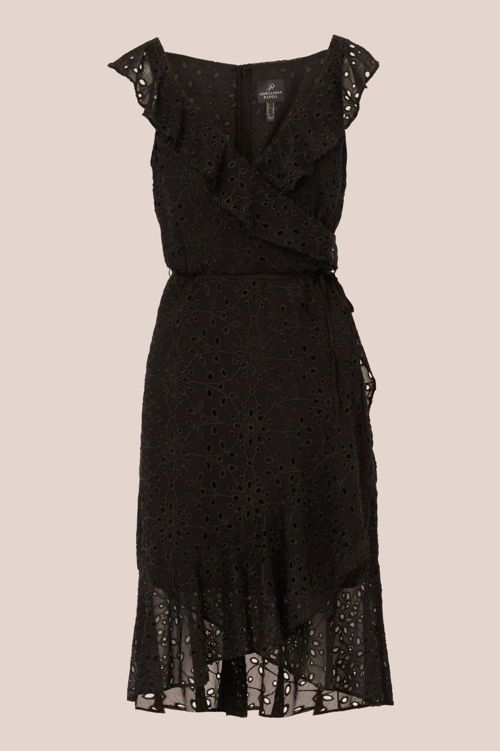 Adrianna Papell Ruffle Midi Black Dress - Image 6 of 7
