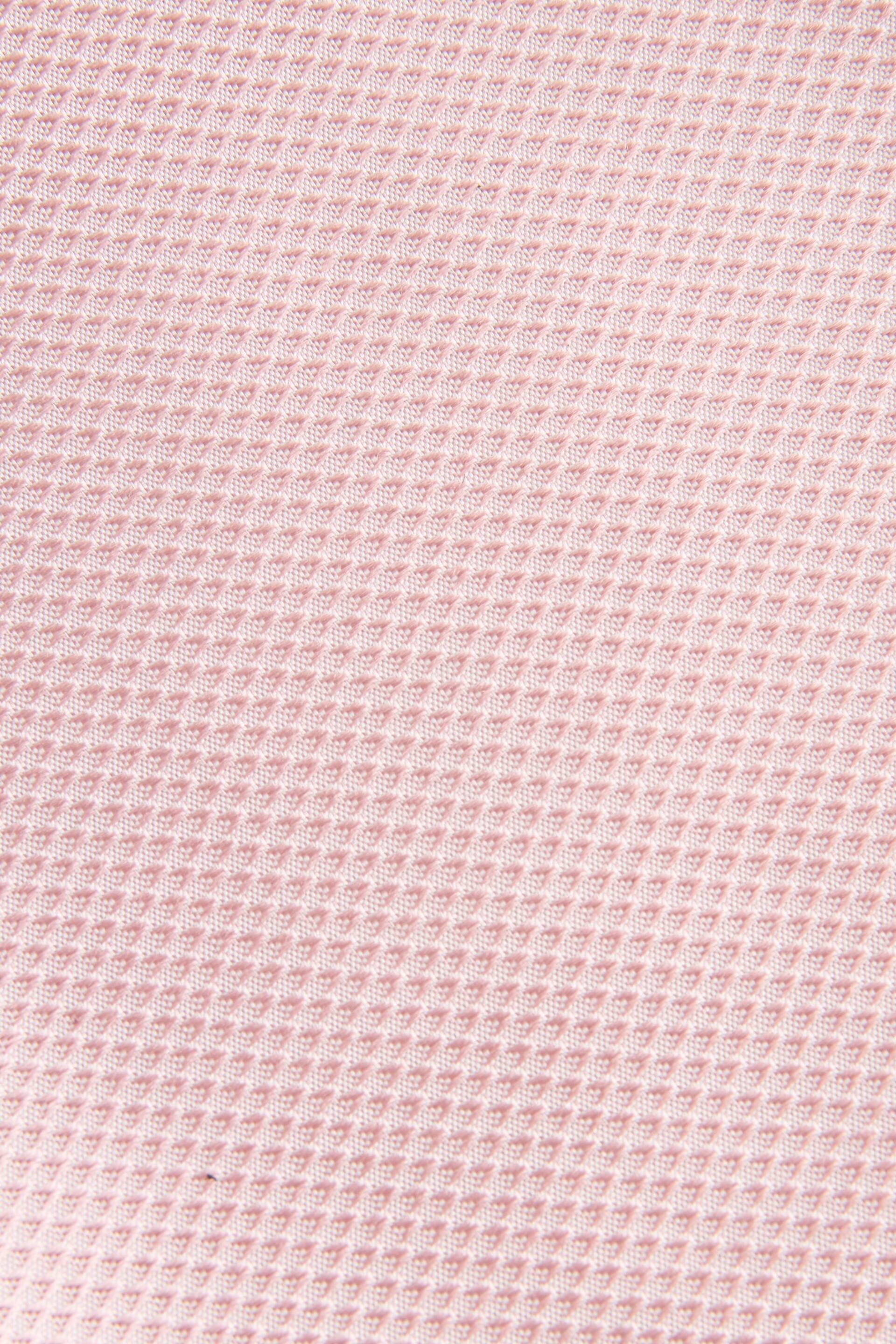 Icy Pink Textured Silk Lapel Pin And Pocket Square Set - Image 3 of 3