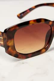 Lipsy Brown Narrow Hexagon Frame Sunglasses - Image 4 of 4