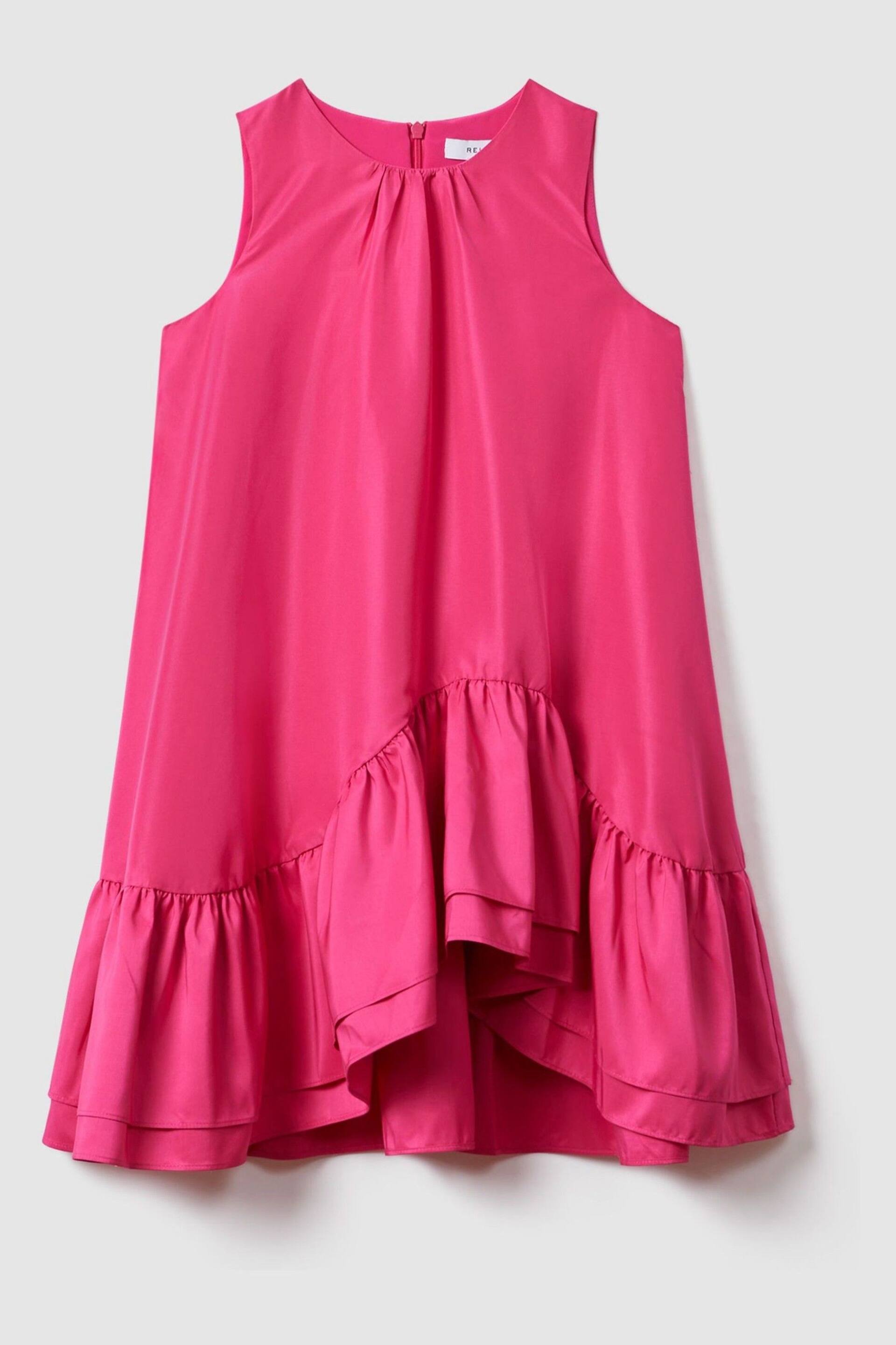 Reiss Bright Pink Cherie Junior Layered High-Low Dress - Image 2 of 7