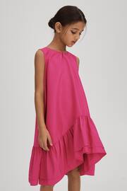 Reiss Bright Pink Cherie Junior Layered High-Low Dress - Image 3 of 7